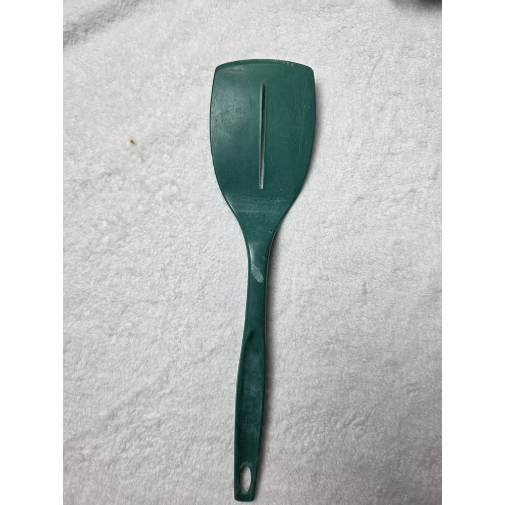 Foley Green Slotted Spatula Turner Plastic Kitchen Utensil Retro Single Slot